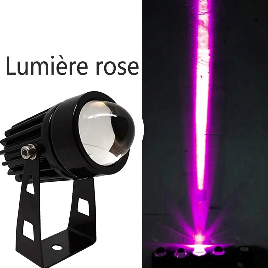 Projecteur mural LED extérieur – lumière rose – version française