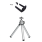Mini trépied flexible pour projecteur – argent + pince smartphone
