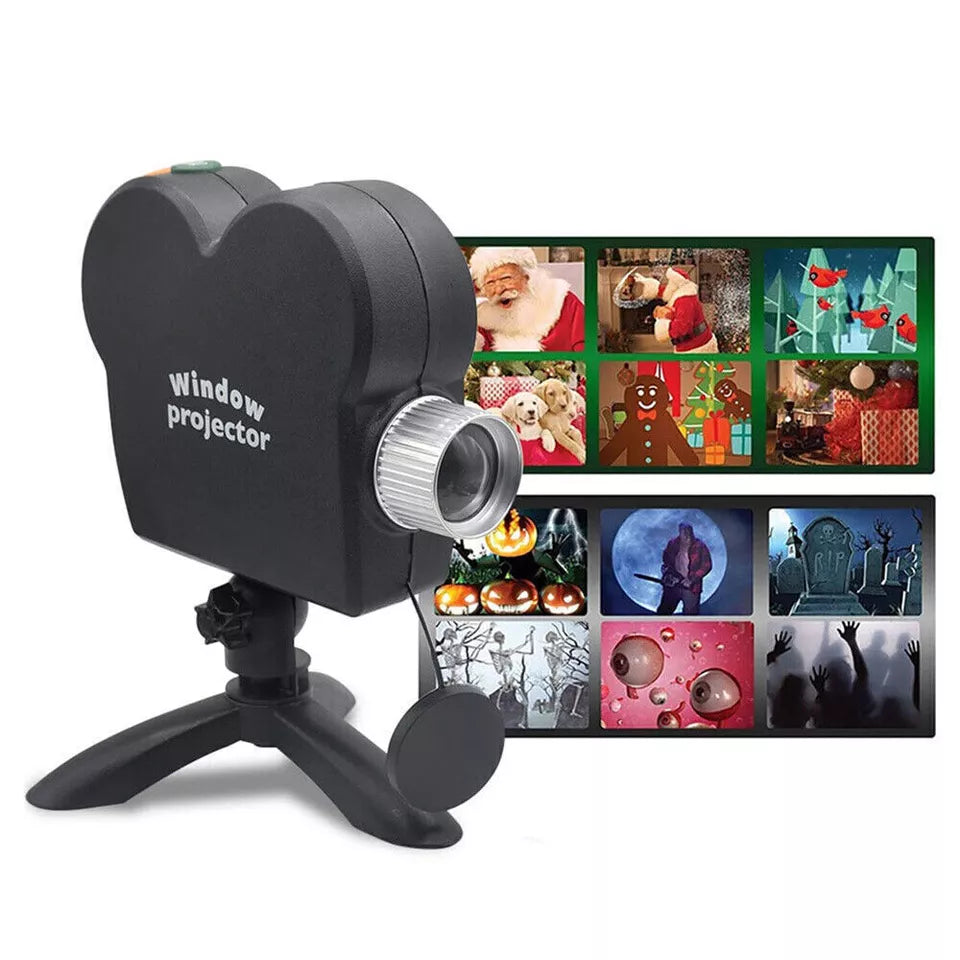 Projecteur LED Halloween et Noël Étanche avec 12 Films HD
